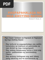 Pagpapahalaga NG Mga Awiting Bayan