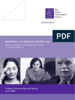Guidelines On Memory and The Law: Recommendations From The Scientific Study of Human Memory