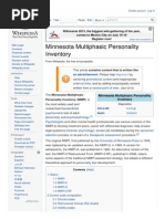 Minnesota Multiphasic Personality Inventory Test