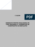 C 16 84 Normativ Pentru Realizarea Pe Timp Friguros a Lucrarilor de Constructii Si Instalatii