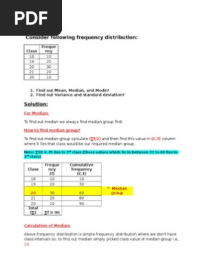 Calculation Of Mean Median Mode Variance Standard Deviation For Grouped Data Docx Mode Statistics Median