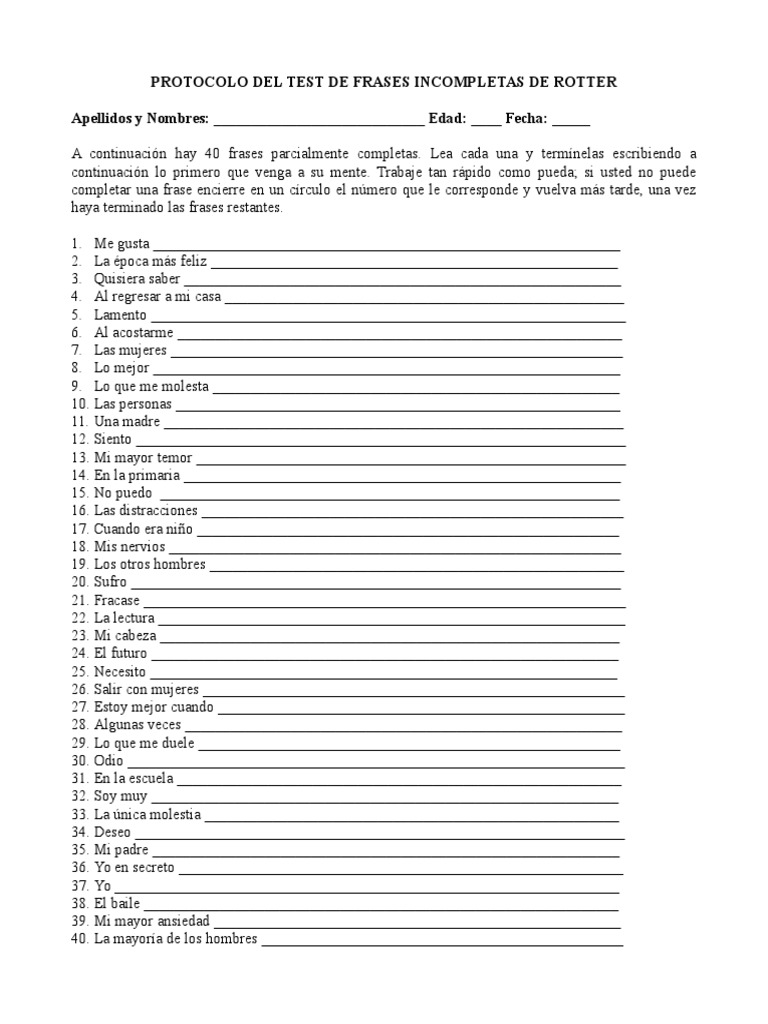 Test de Rotter | PDF