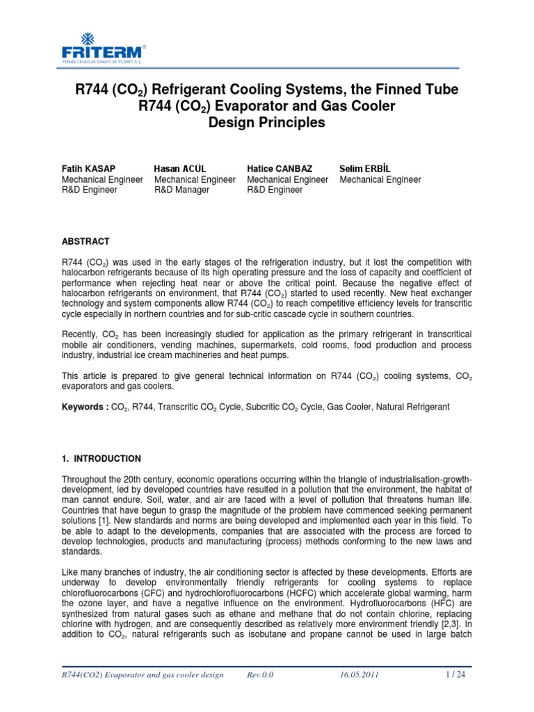 R744 CO2 Refrigerant System Design Guide | PDF | Gas Compressor ...