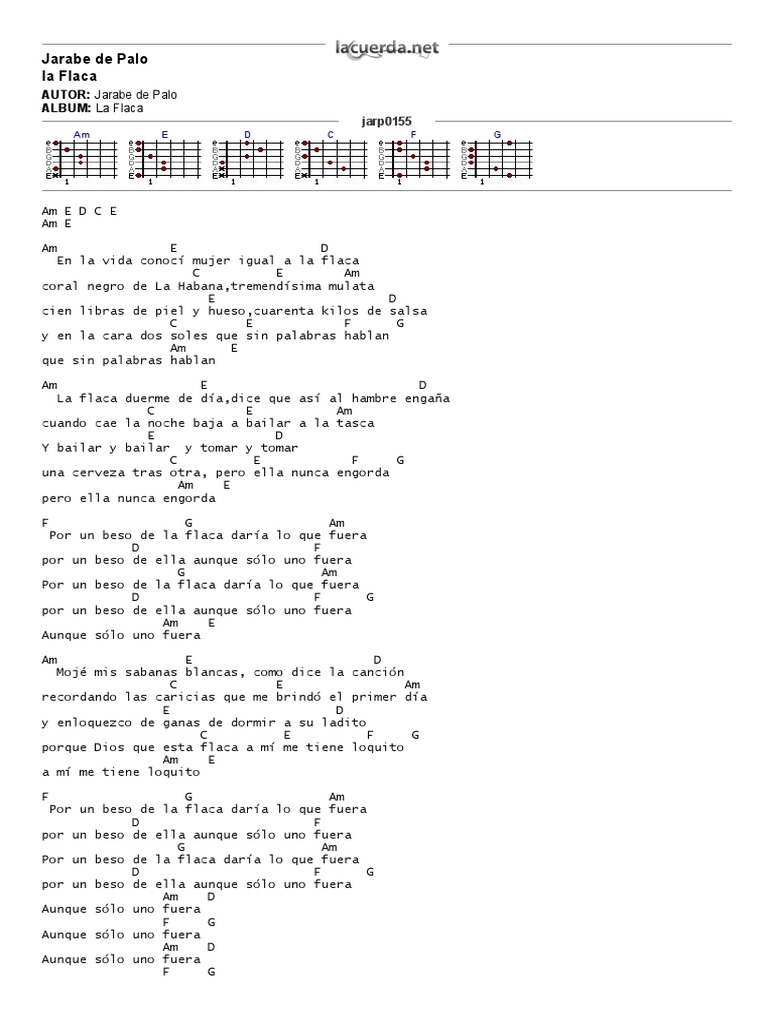 Óptima seriamente idea letra y acordes jarabe de palo Vaticinador Nube