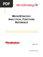 MicroStrategy Analitical Function Reference