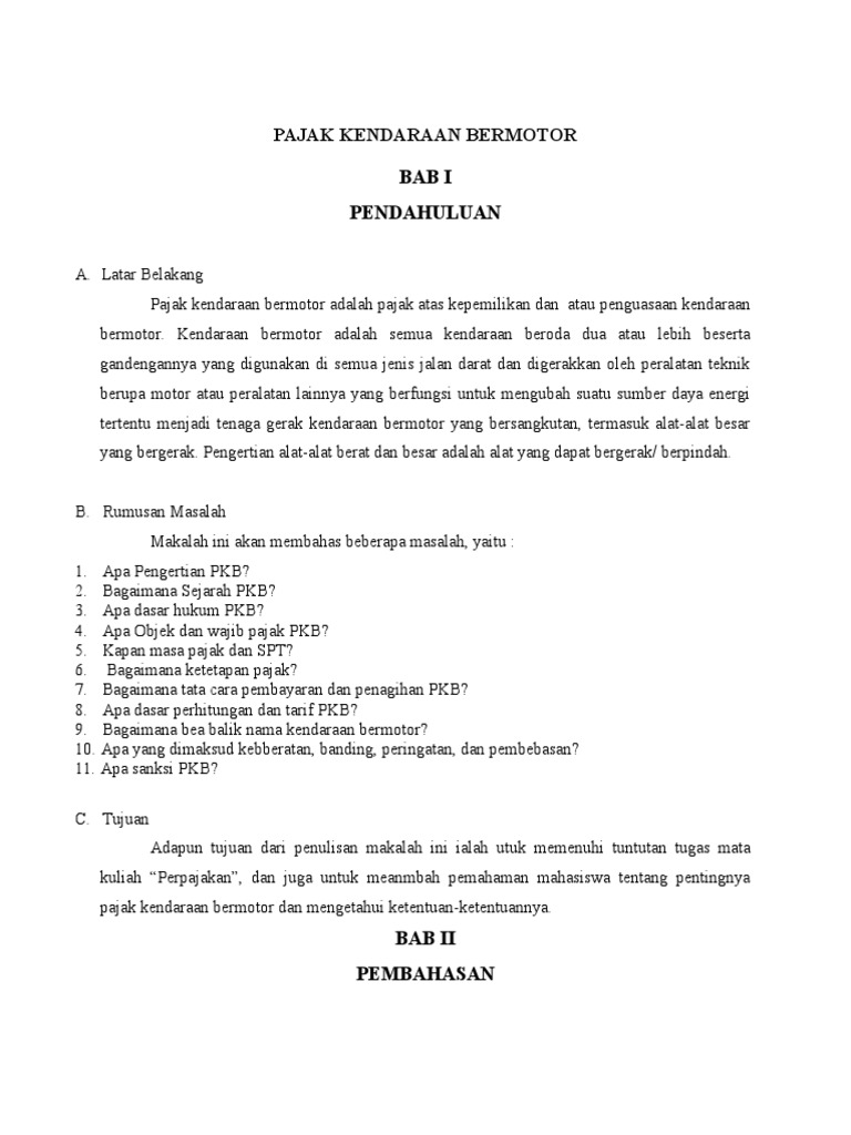 Pajak Kendaraan Bermotor Docx