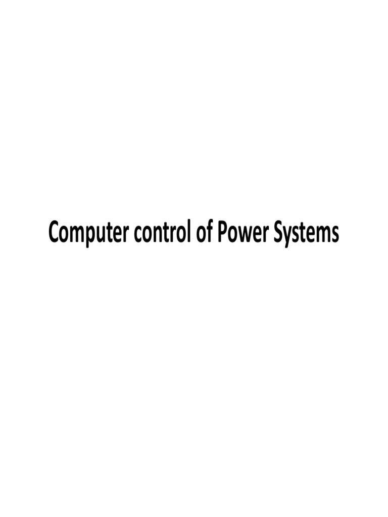 Computer Control in Power Systems | PDF | Scada | Electric Power System