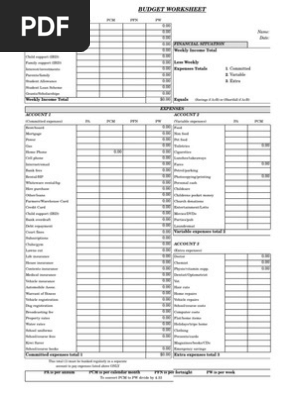 Budget Worksheet