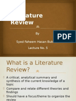 Lecture 5 - Literature Review