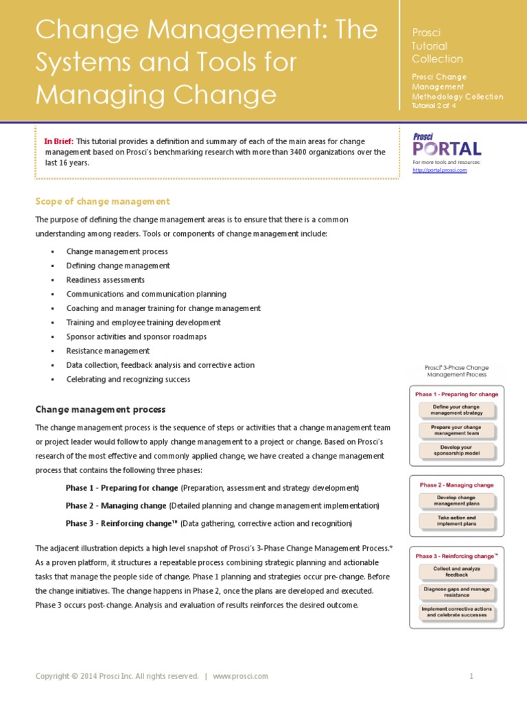Prosci 4 2 Methodology Process V9 1 Pdf Change Management