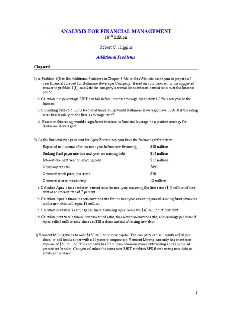 Financial Management Analysis: Key Ratios | PDF
