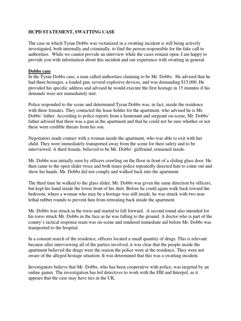 Howard County Police Statement on Swatting t | Law ...