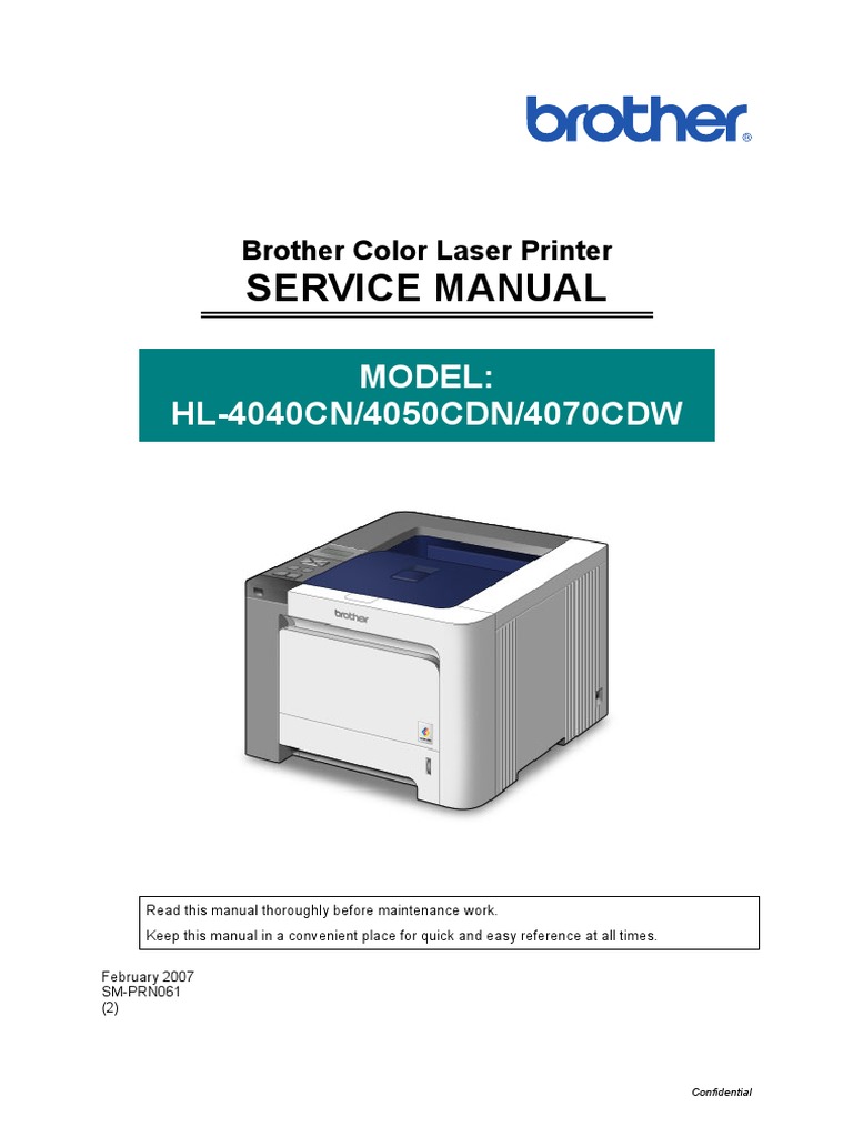 Brother Hl-4040cn 4050cdn 4070cdw Service Manual | Electromagnetic  Interference | Troubleshooting