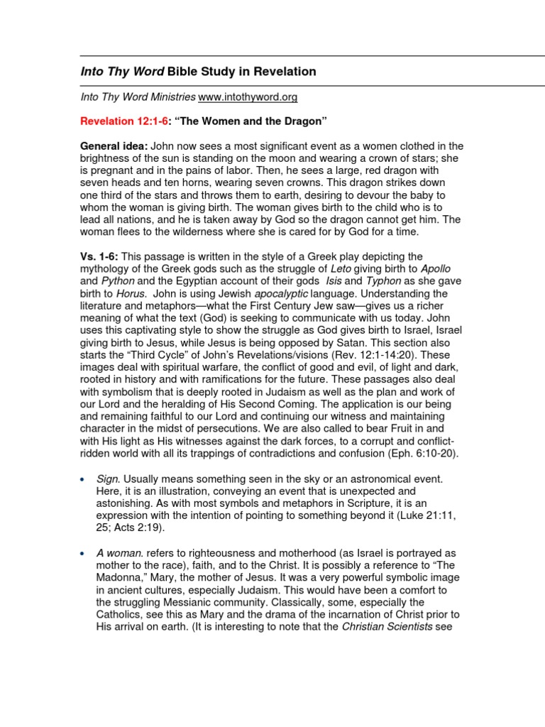 Into Thy Word Bible Study in Revelation | PDF | Satan | Great Tribulation