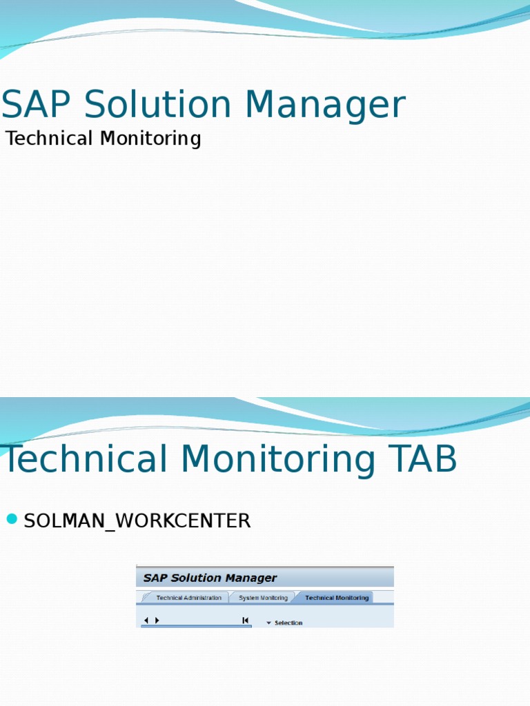 Technical Monitoring SOLMAN PDF Computing Areas Of Computer Science