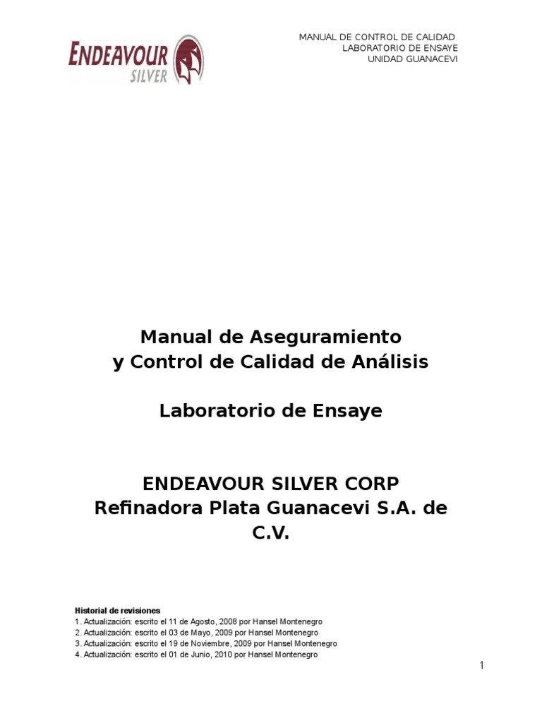 03 Manual de Control de Calidad Laboratorio Laboratorios Calidad Prueba