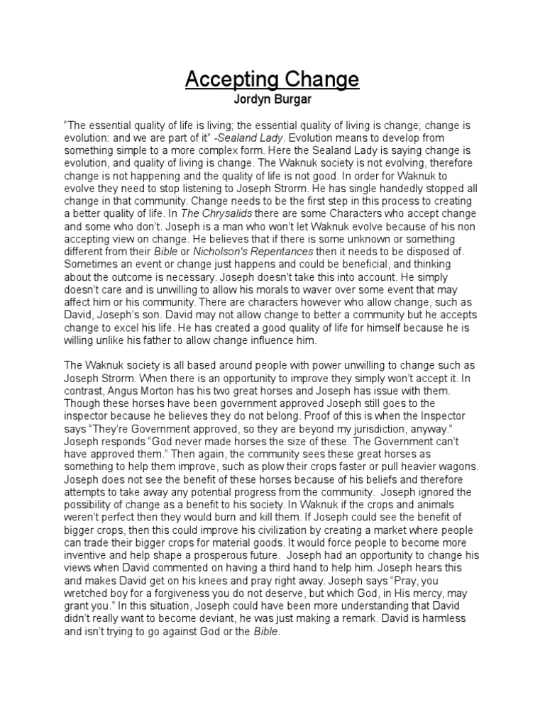 Chrysalids essays 06 picture