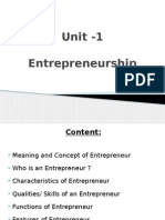 Unit - 1 Entrepreneurship