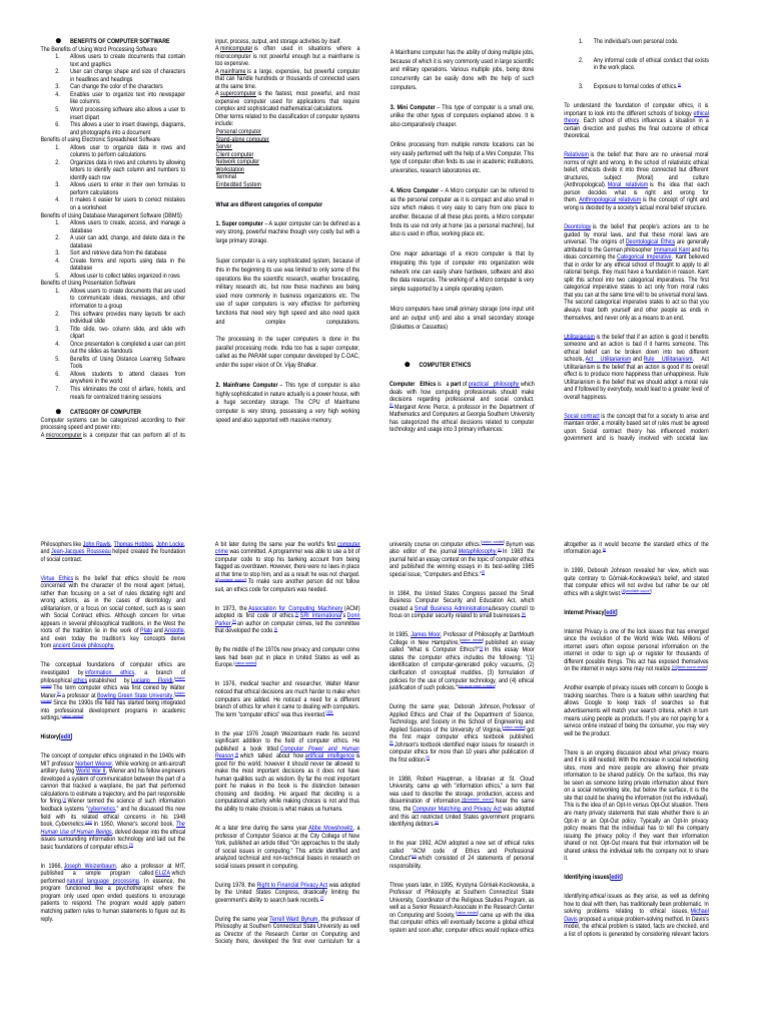 Benefits of Computer Software | PDF | Internet Privacy | Software