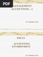 Management Accounting - I: - Dr. Sandeep Goel