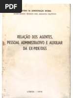 Relação Dos Agentes, Pessoal Administrativo e Auxiliar Da Ex-PIDE-DGS - Ao Serviço a 25.04.1974