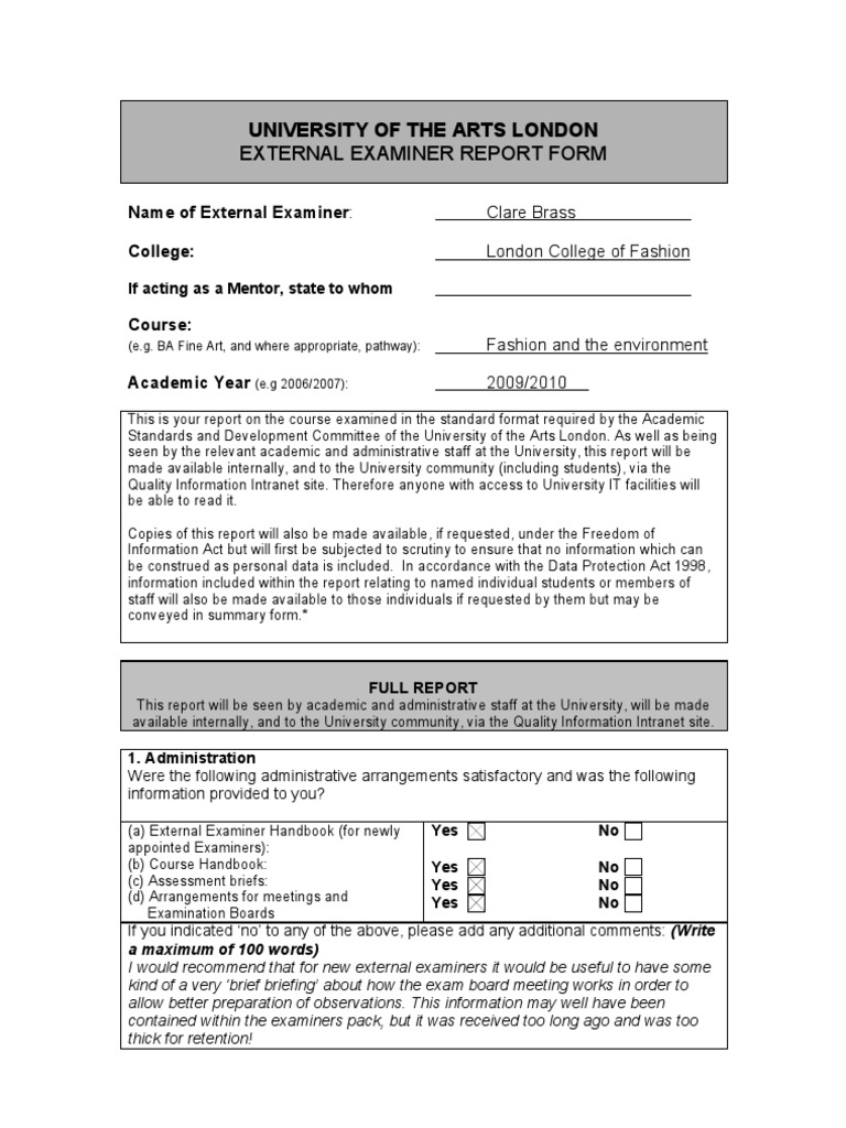 Ex Ex Report Ma Fash Env Feb 2010 | PDF | Educational Assessment | Change