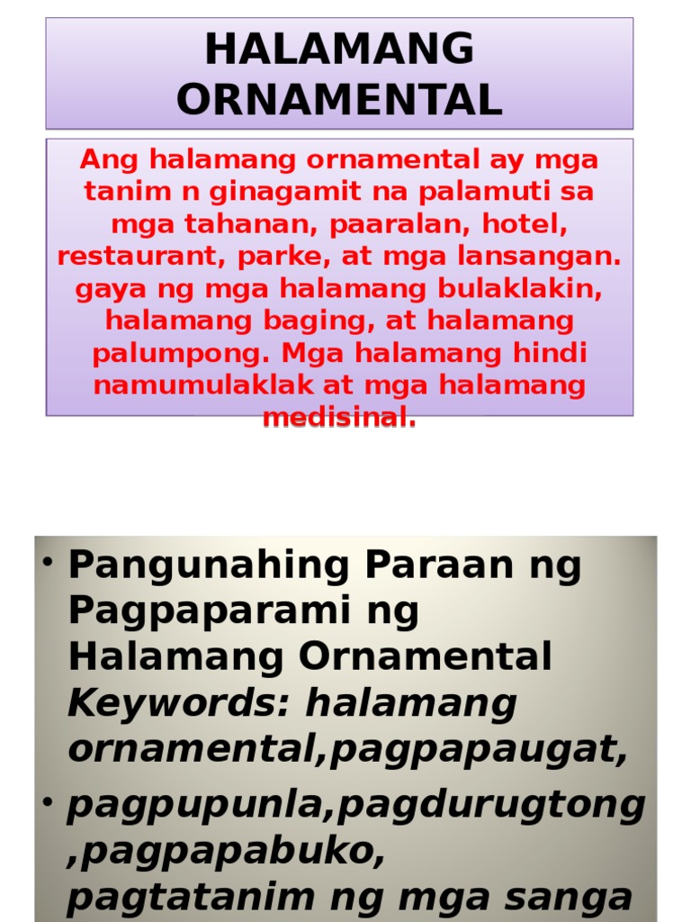 Halamang Ornamental Pdf