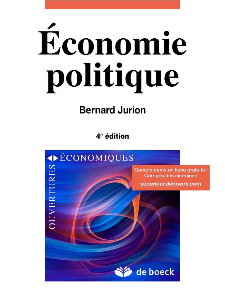Economie Politique 4th Ed - Bernard Jurion | PDF