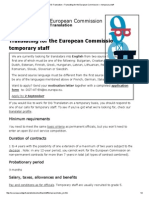 EU - DG Translation - Translating For The European Commission - Temporary Staff