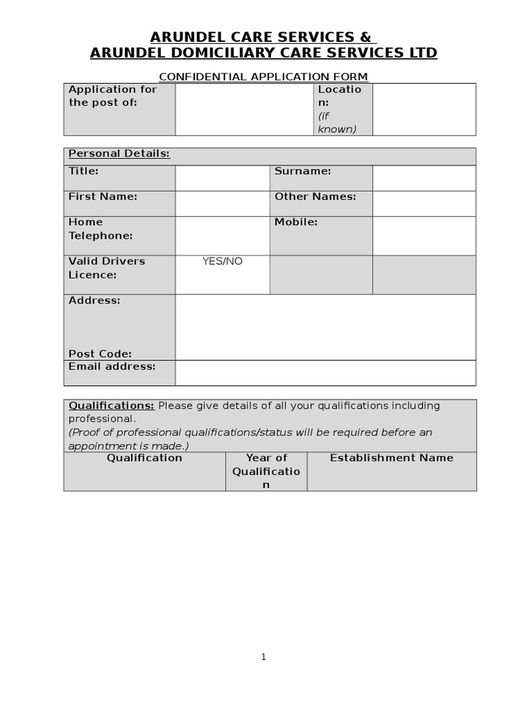 Arundel Care Services & Arundel Domiciliary Care Services Ltd Travel