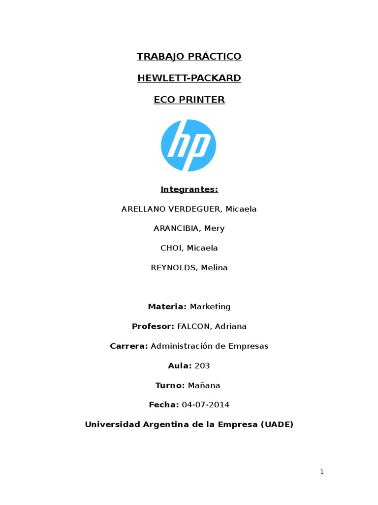 Versión Definitiva Del TP de MKT | PDF | Hewlett Packard | Producto ...