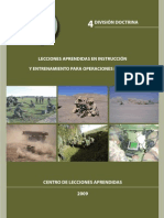 4 Lecciones Aprendidas en Instruccion y Entrenamiento para Operaciones Militares