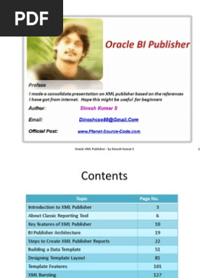 Oracle XML Publisher - by Dinesh Kumar S