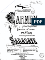 Sarasate - Carmen Fantaisie From Opera by Bizet Op25 For Violin and Piano Pno