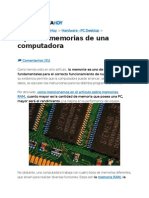 Tipos de memorias en PC's