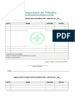 Modelo - Cédula de Votação - CIPA - Blog Segurança Do Trabalho