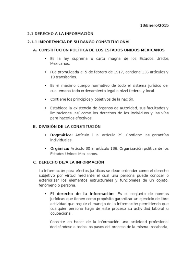 Derecho A La Informacion Suplantacion De Identidad Constitucion