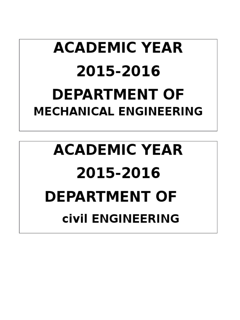 2015-2016 Engineering Departments Overview | PDF | Science And ...