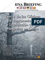 Cierre de las Oficinas de Representación y Liquidación de los Negocios en China