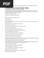 Linking Verbs Versus Action Verbs