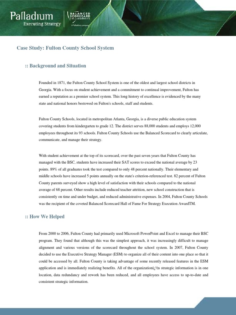 Fulton County Schools' Strategic Success | PDF | Microsoft Excel ...