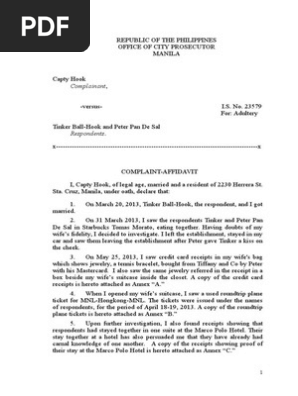 Complaint Affidavit Sample Adultery Social Institutions