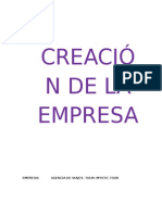 Trabajo de Gestion Creación de La Empresa