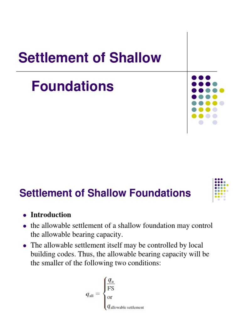 4 - Settlement of Shallow Foundations | PDF | Solid Mechanics | Nature