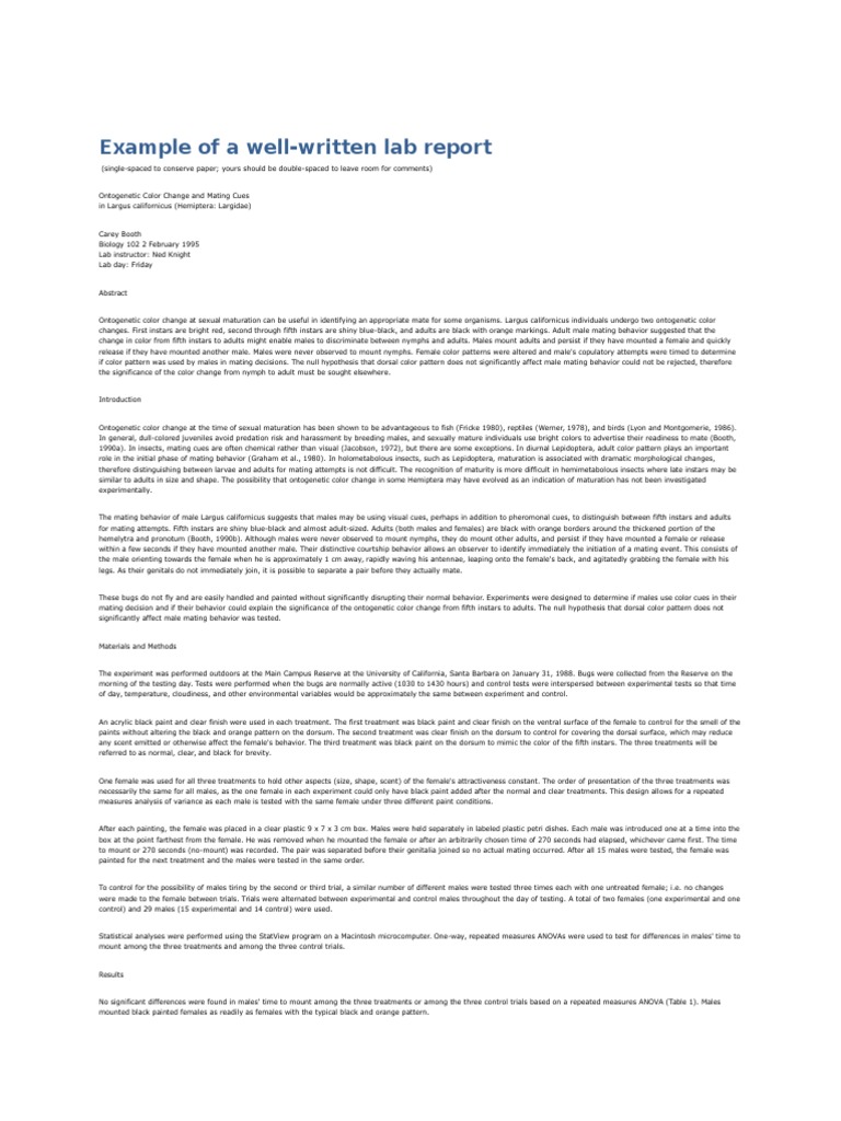 Mating Cues in Largus californicus Study | PDF | Pheromone | Experiment