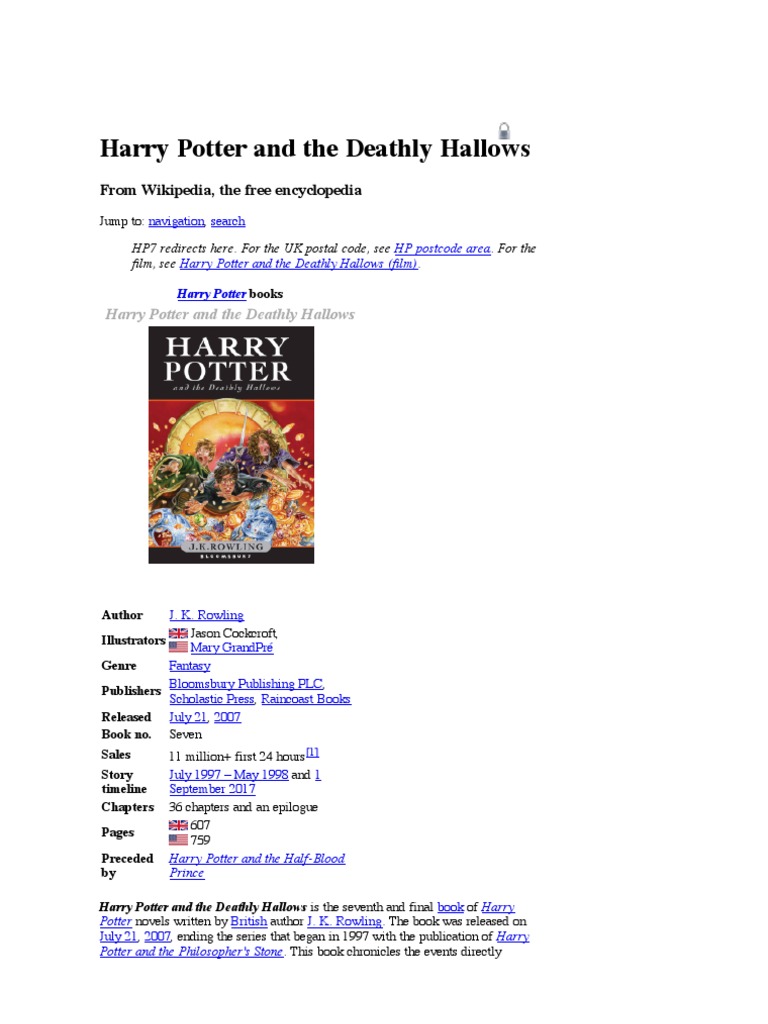 Harry Potter and the Deathly Hallows Wikipedia, The Free Encyclopedia