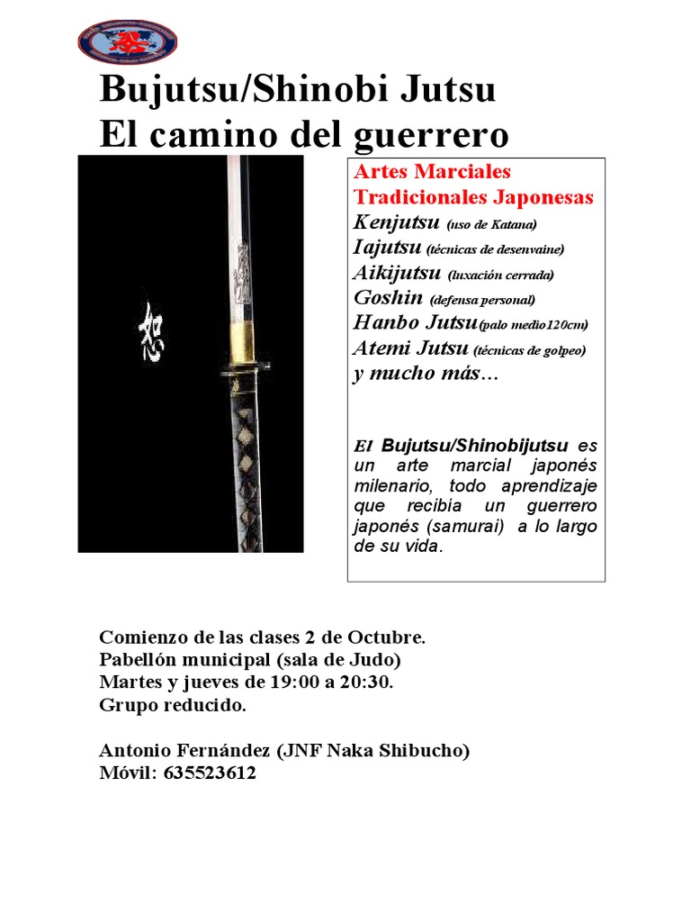 Clases de Bujutsu en Octubre | PDF
