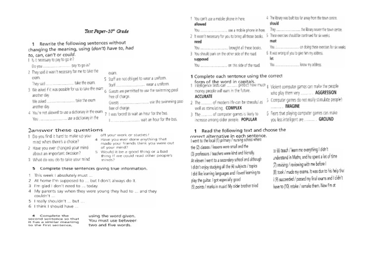 Test10th (2sem) | PDF