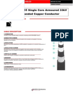 BS6622-BS7835 Single Core Armoured 33kV XLPE Stranded Copper Conductor