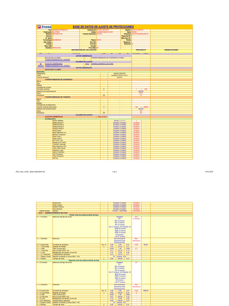 PIUC Alim A1941 Alstom-MICOM-P142 | PDF
